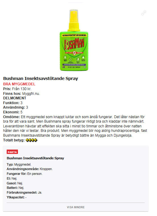 Myggmedel Dry Gel 75 ml