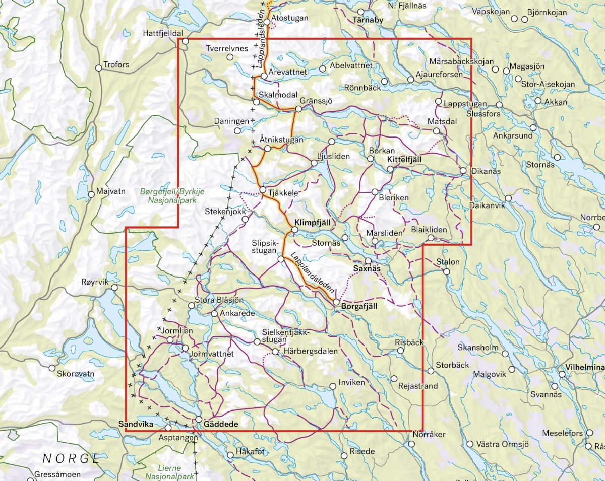 Kittelfjäll & Borgafjäll 1:100000
