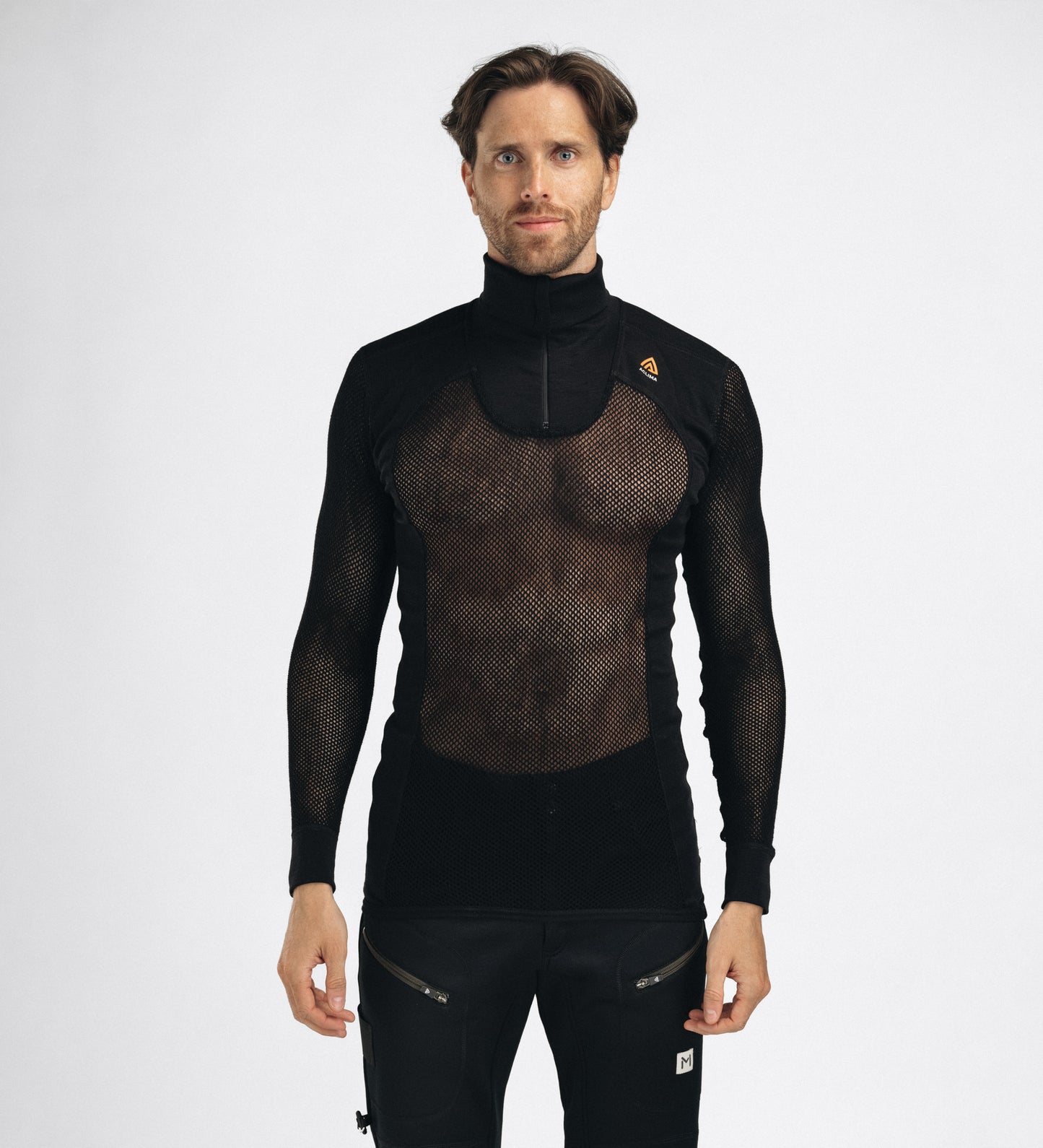 Woolnet Polo W/Zip Men (Herr) - underställströja i merinoull