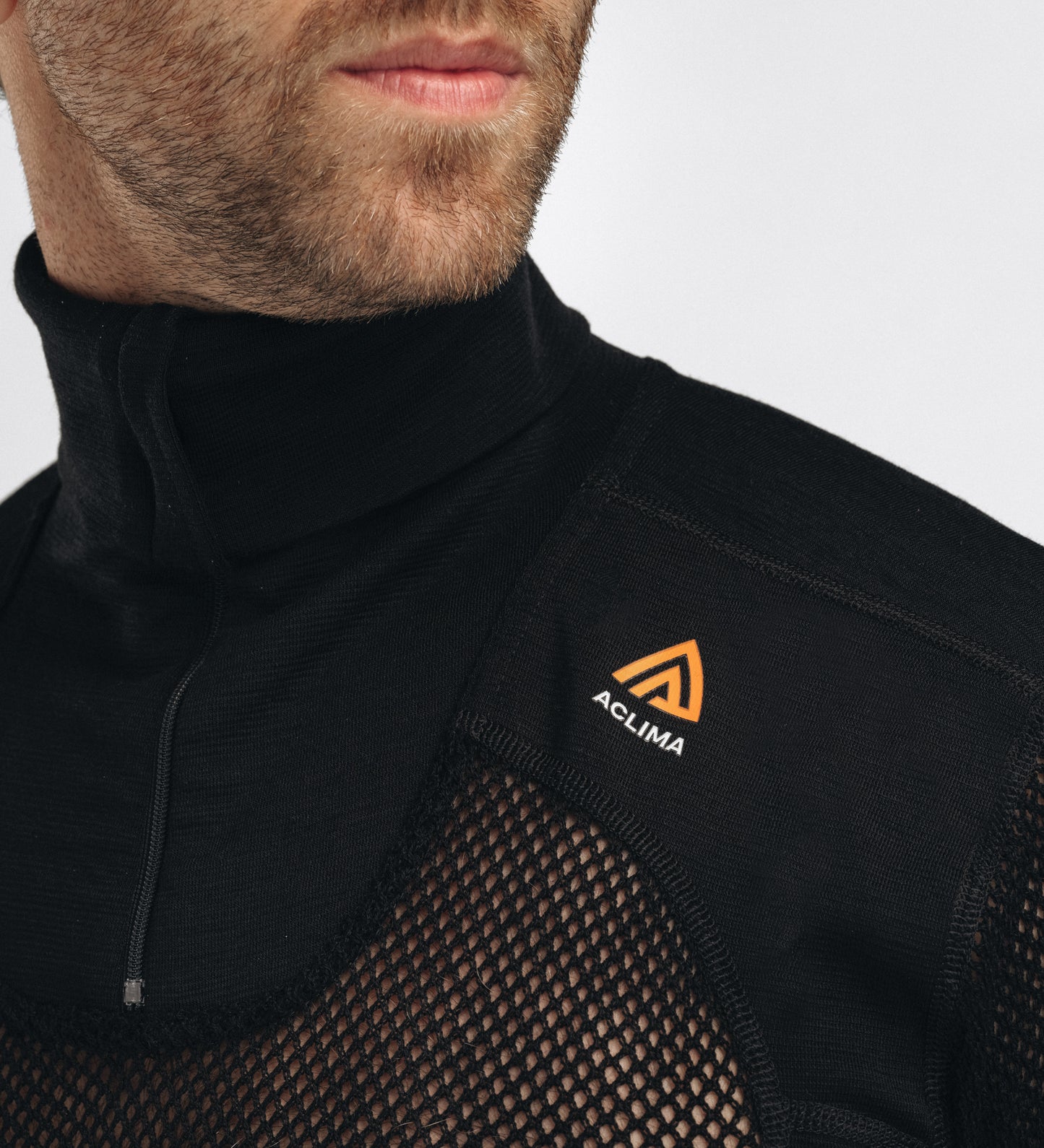 Woolnet Polo W/Zip Men (Herr) - underställströja i merinoull