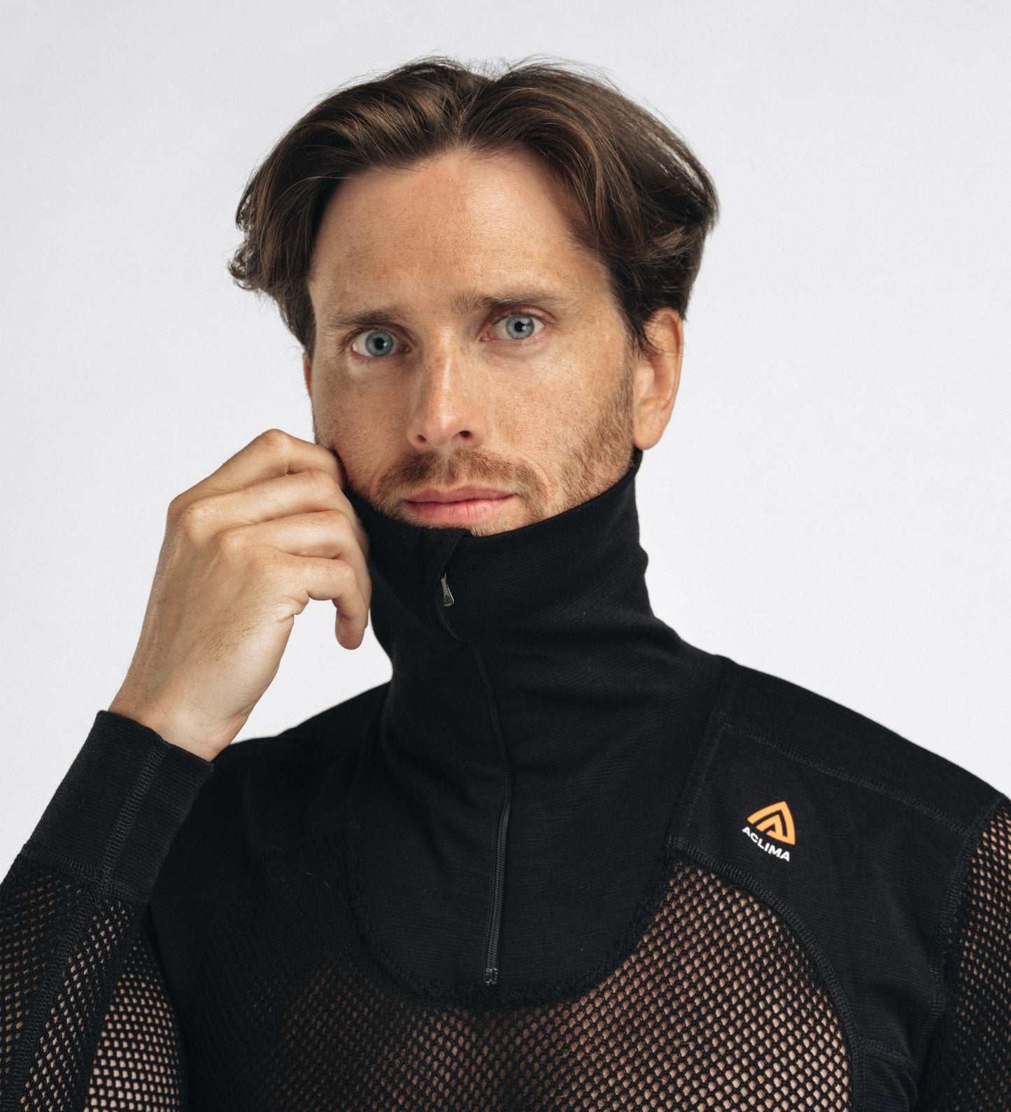 Woolnet Polo W/Zip Men (Herr) - underställströja i merinoull