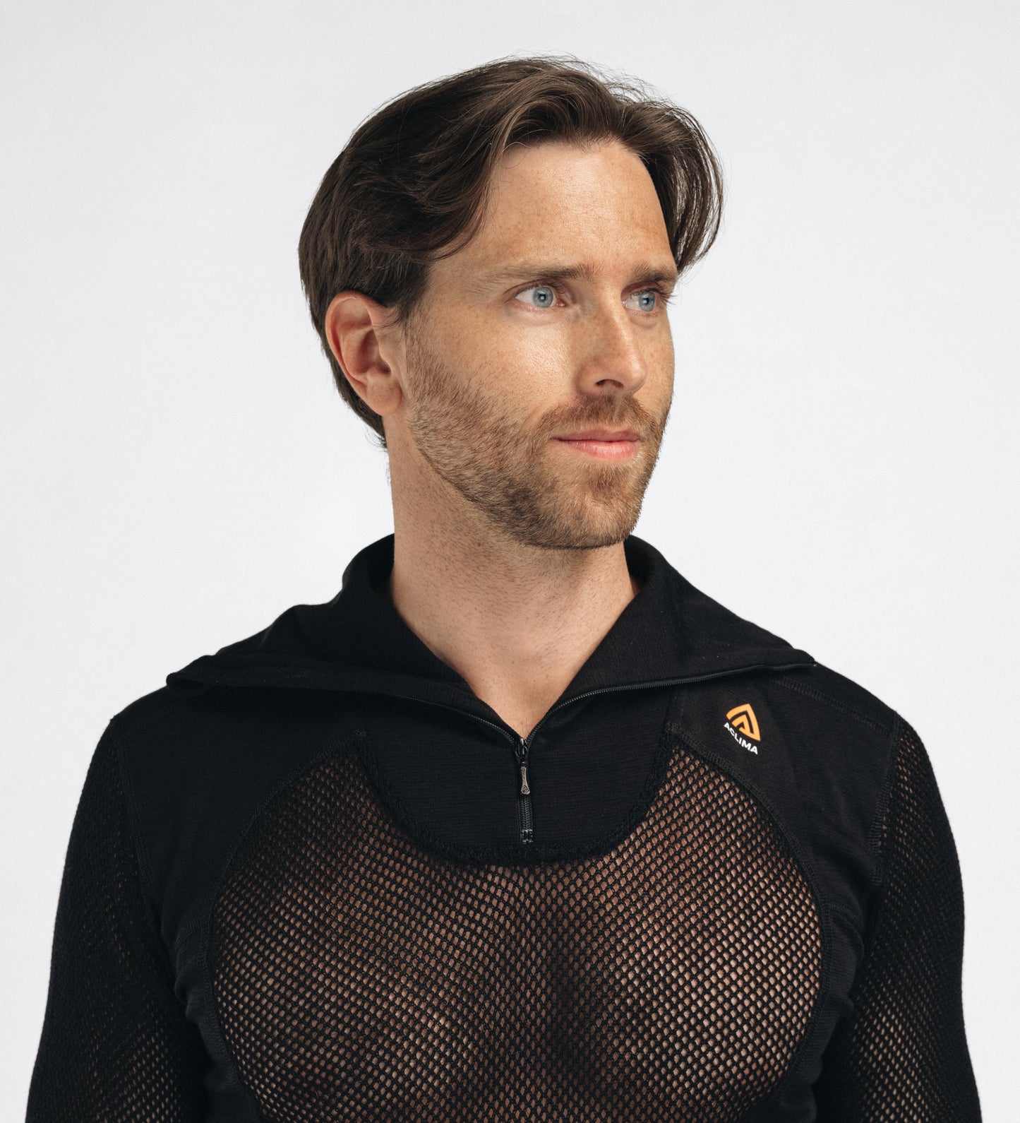 Woolnet Polo W/Zip Men (Herr) - underställströja i merinoull