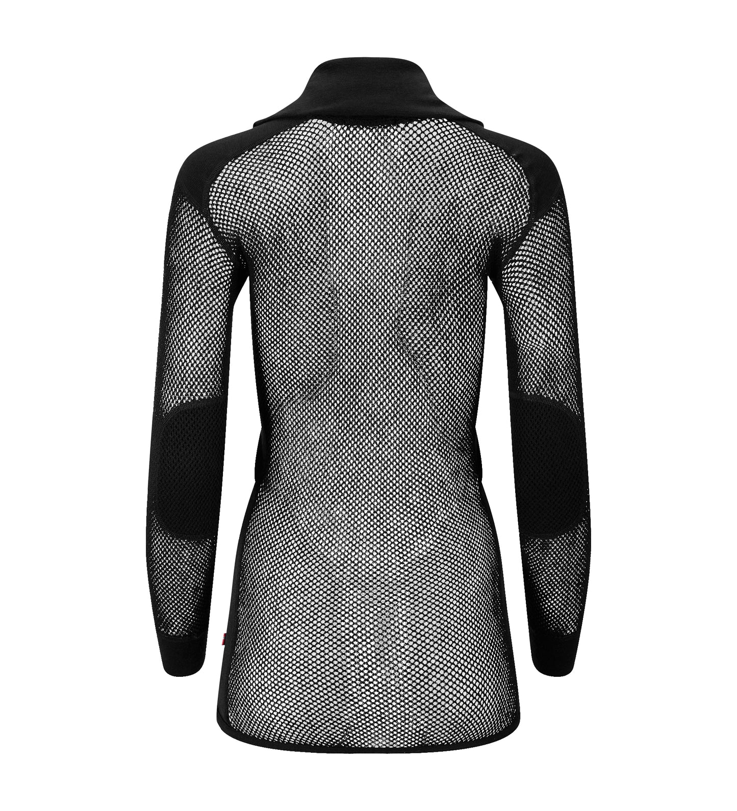 Woolnet Original Polo W/Zip Woman Jet Black (Dam) - underställströja i merinoull