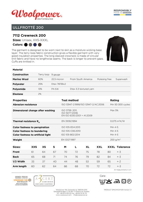 Crewneck 200 -  Underställströja i merinoull