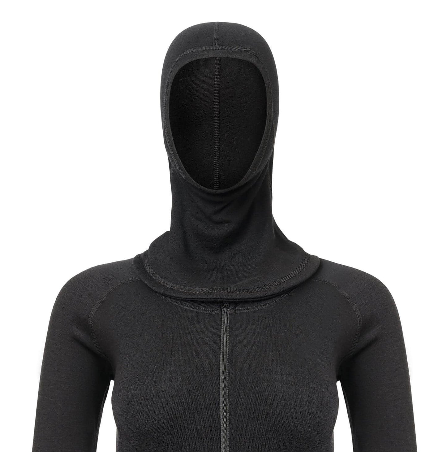Warmwool Overall Dam, Jet black - hel underställsoverall i merinoull