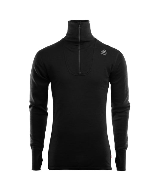 Doublewool Polo W/Zip Man - Kraftig underställströja i merinoull