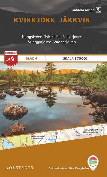 Outdoorkarta Kvikkjokk Jäkkvik : Blad 4 skala 1:75000
