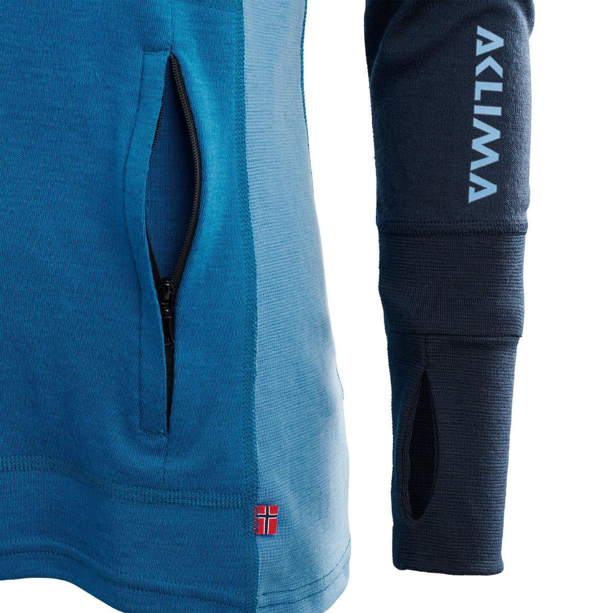 WarmWool hoodsweater w/zip W's (dam) - underställströja i merinoull med huva