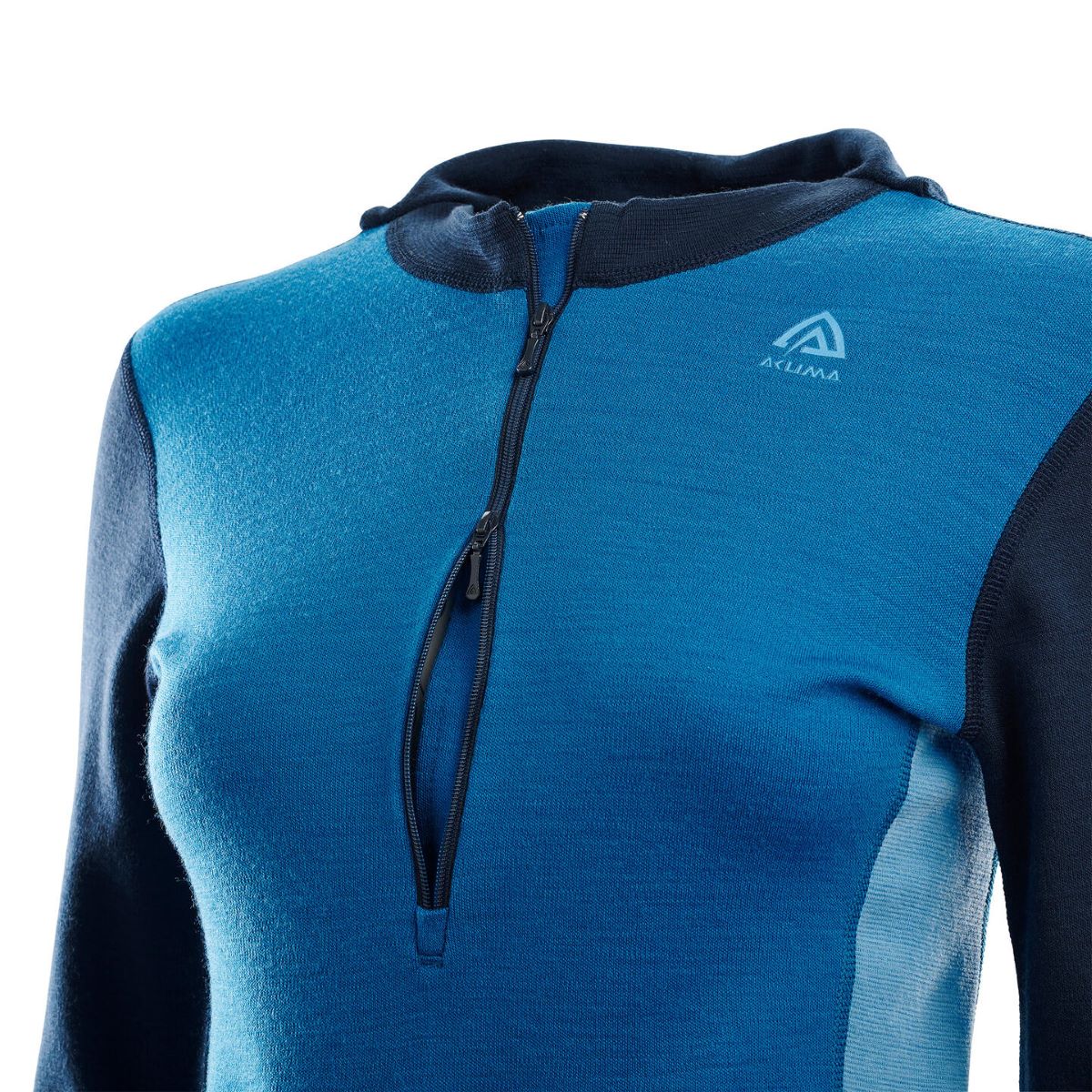 WarmWool hoodsweater w/zip W's (dam) - underställströja i merinoull med huva