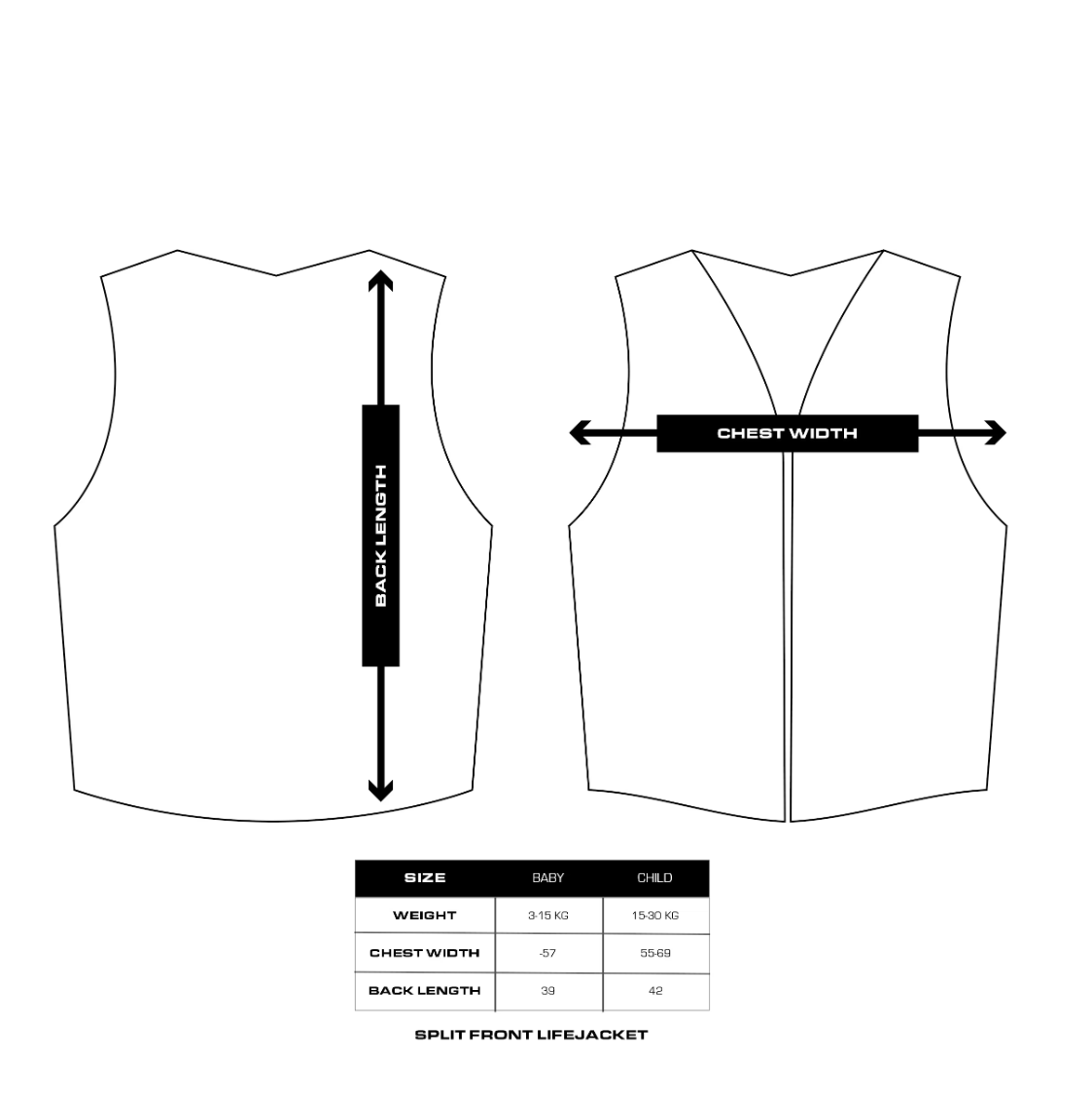 Flytväst Split Front 3-15kg