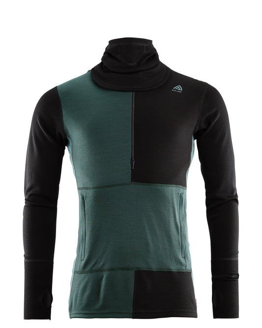 WarmWool Hood Sweater W/Zip M's - underställströja i merinoull med huva