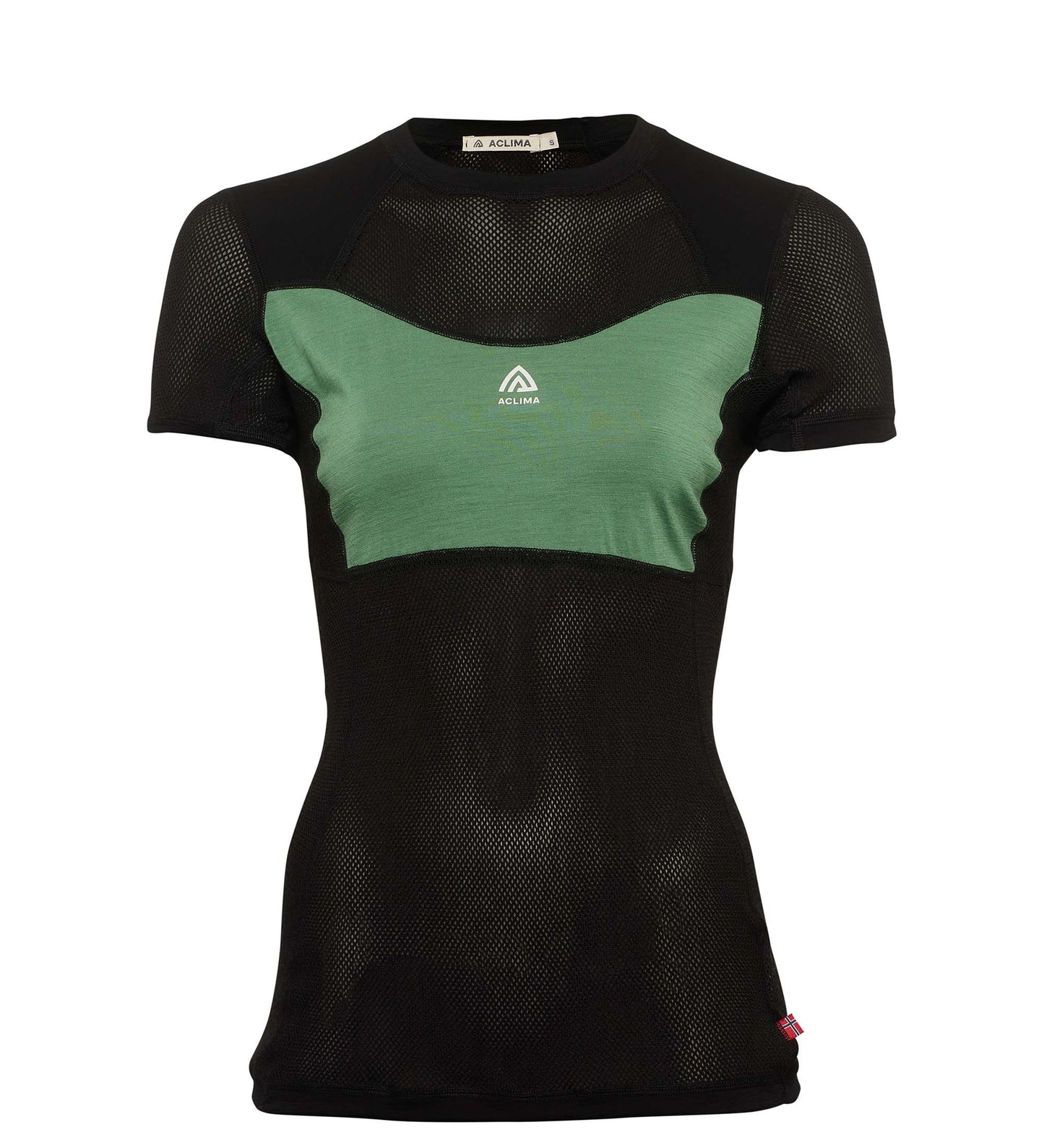 WoolNet Light T-shirt W's Jet black/Dark Ivy - kortärmad underställströja i merinoull