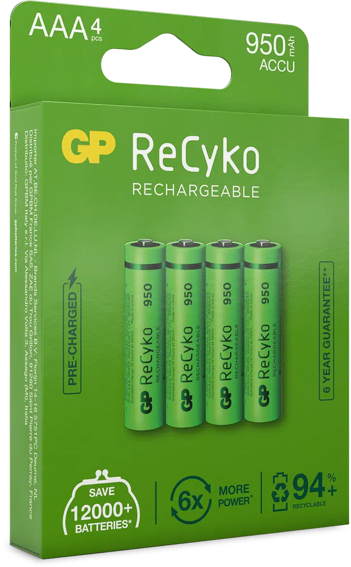 ReCyko AAA-NiMh batteri 950mAh, 4-pk
