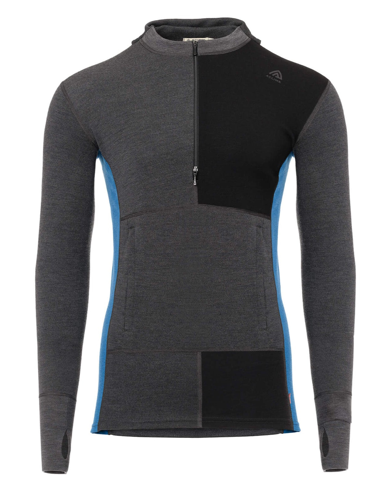 WarmWool Hood Sweater W/Zip M's - underställströja i merinoull med huva