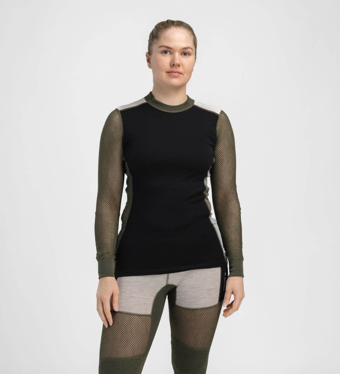 WoolNet Hybrid crewneck W's - Underställströja i merinoull med rund krage