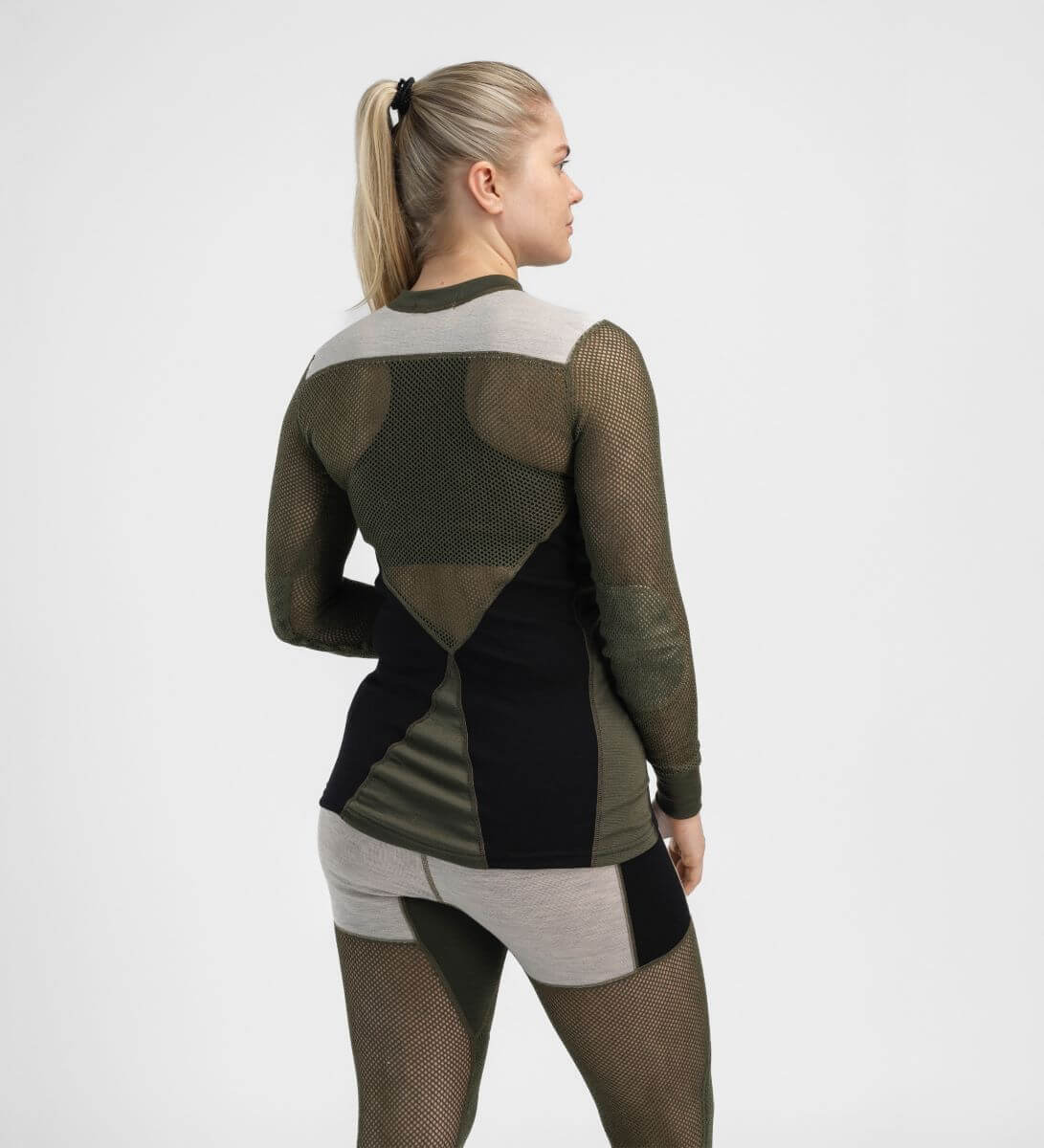 WoolNet Hybrid crewneck W's - Underställströja i merinoull med rund krage