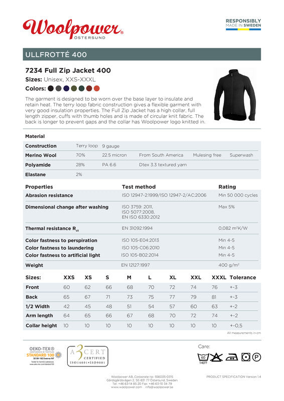 Full Zip Jacket 400 - Värmande Mellanlager i merinoull