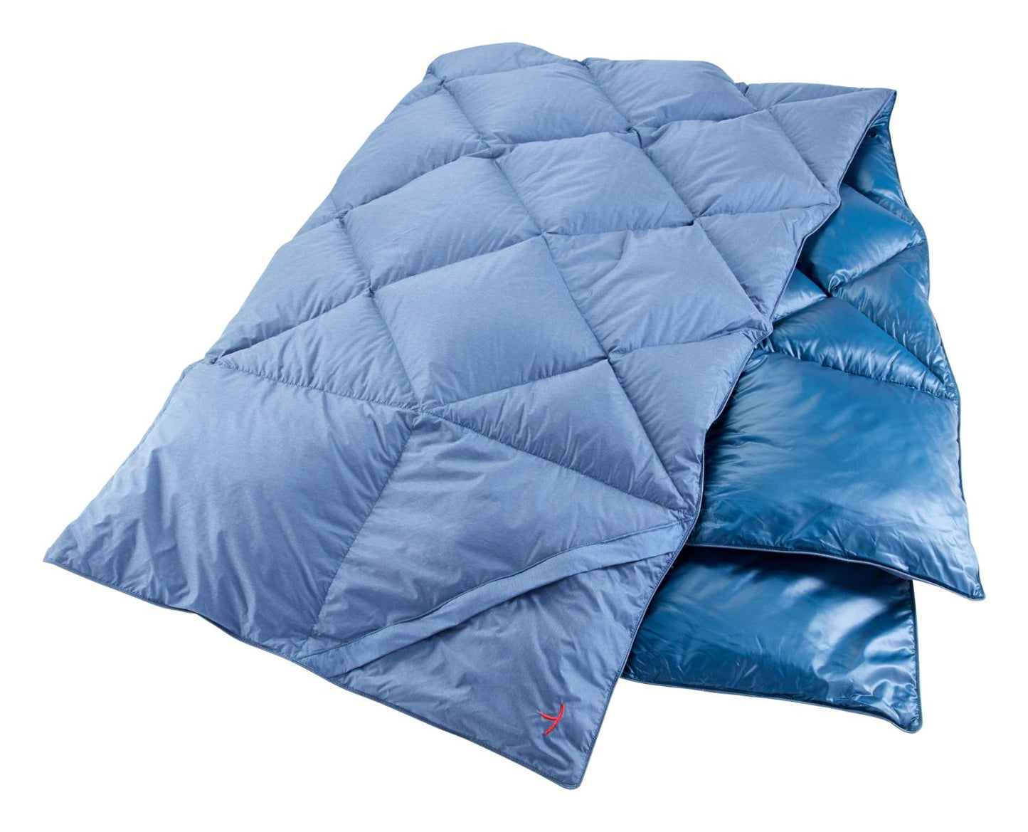 Kiby Packable Down Travel Blanket, Arctic Night Blue - värmande dunfyllt täcke