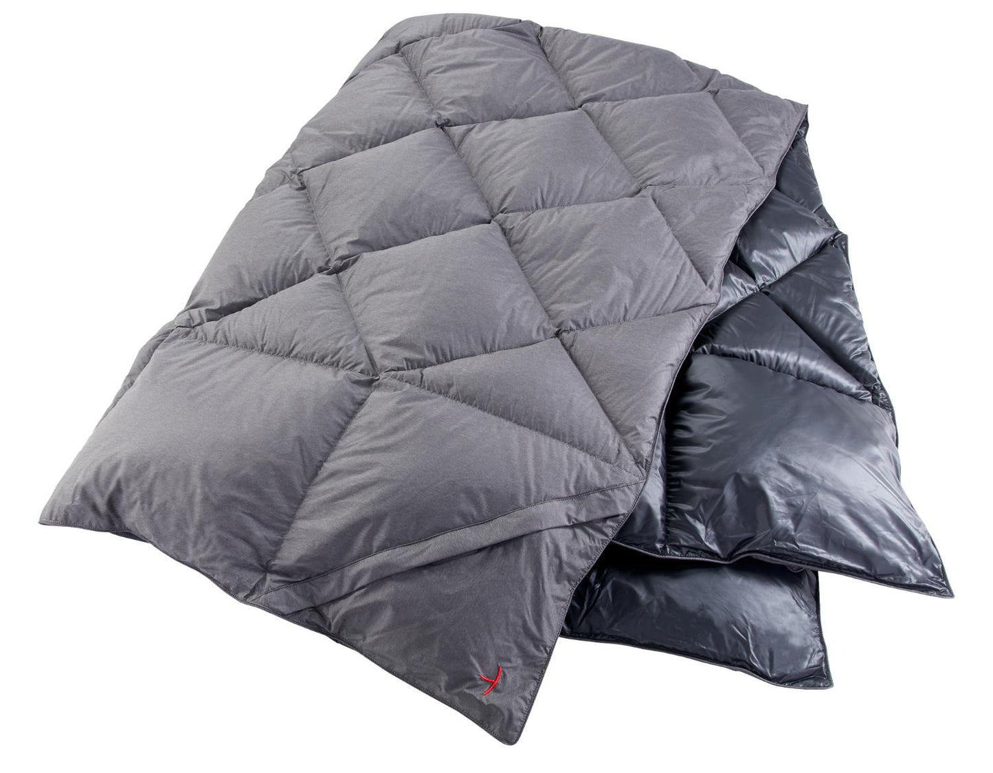 Kiby Packable Down Travel Blanket, Ash Black/Black - värmande dunfyllt täcke