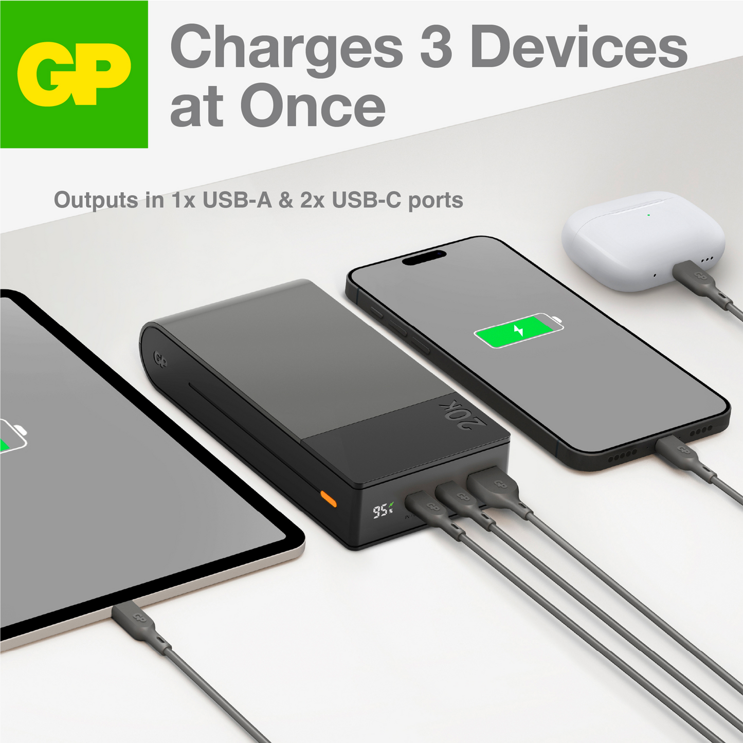 GP Powerbank M2+ 20000 mAh Grey