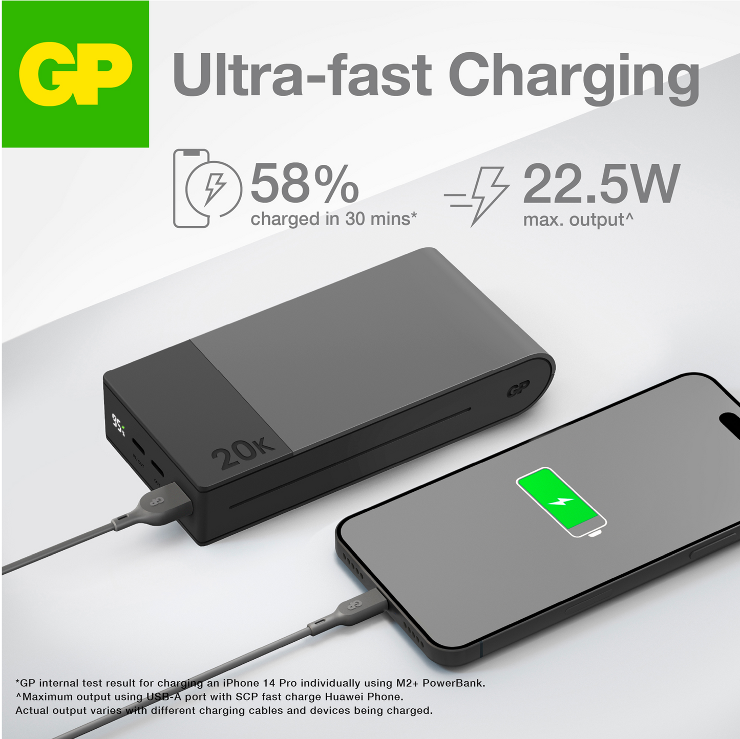 GP Powerbank M2+ 20000 mAh Grey