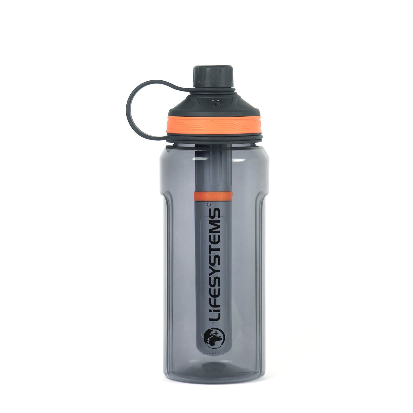 Water Filter & Purifier Bottle Black/Orange 1 L