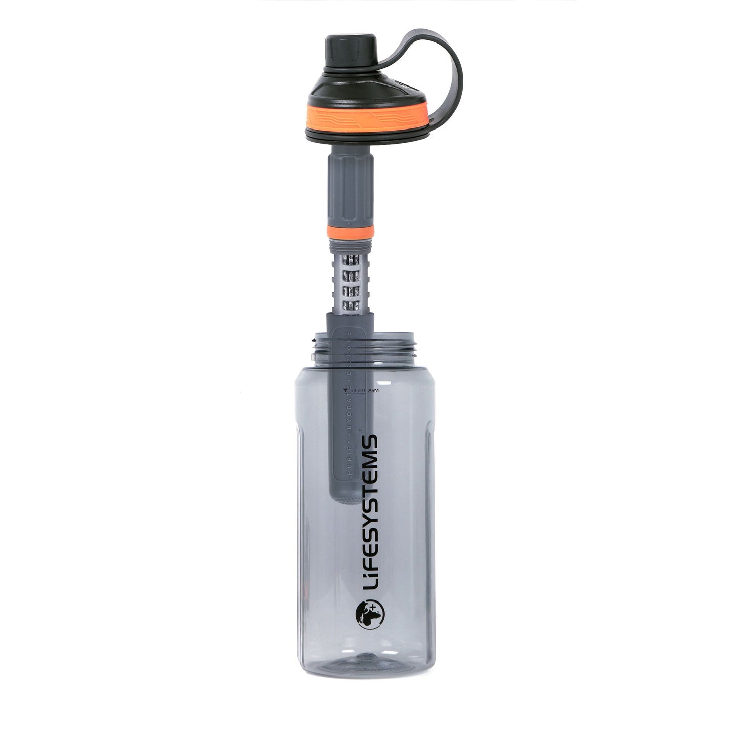 Water Filter & Purifier Bottle Black/Orange 1 L