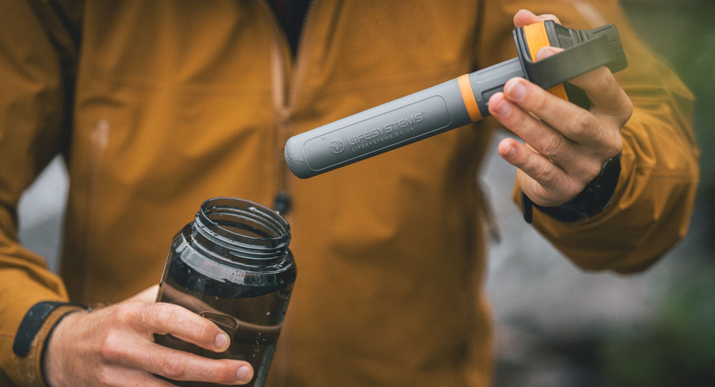 Water Filter & Purifier Bottle Black/Orange 1 L