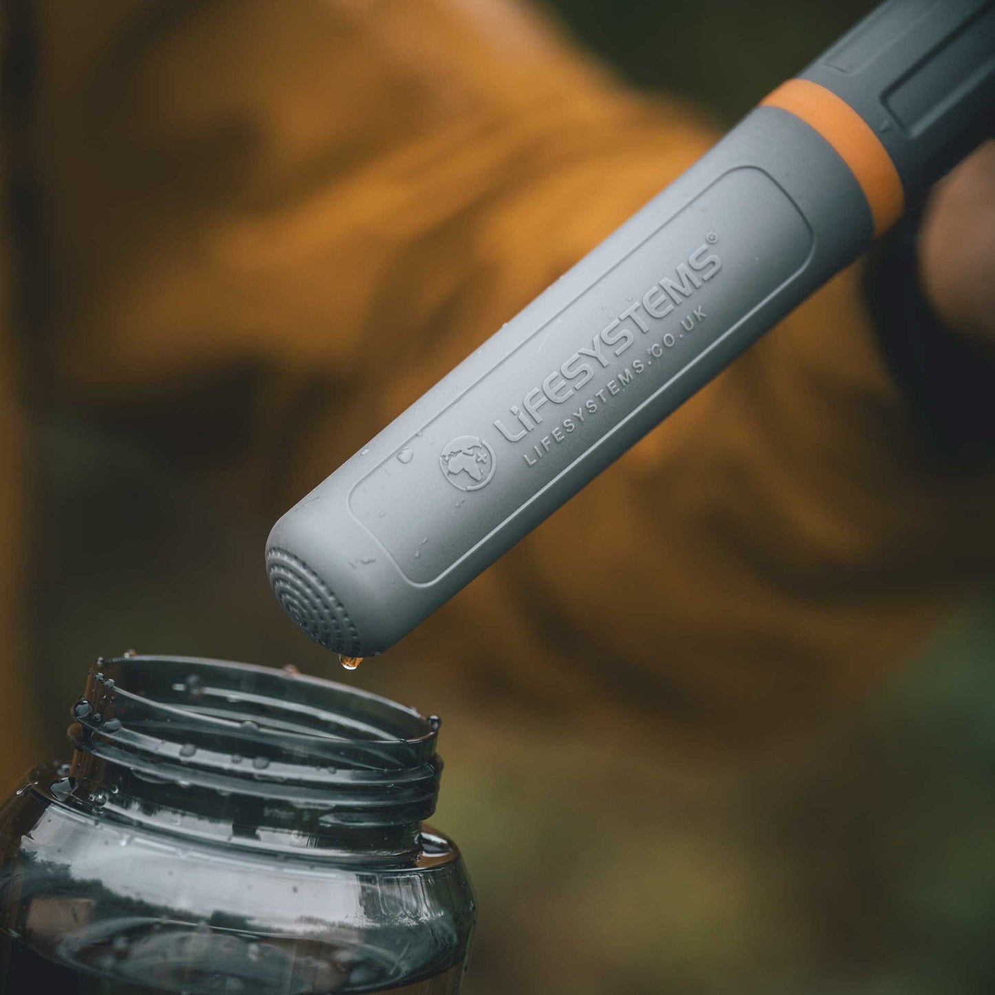 Water Filter & Purifier Bottle Black/Orange 1 L