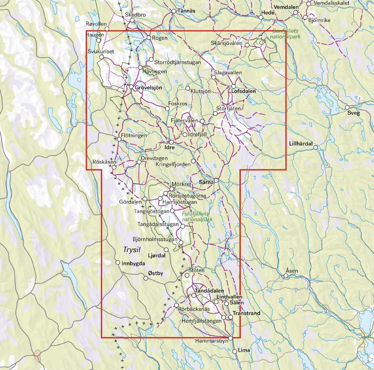 Dalafjällen & Trysil 1:100000