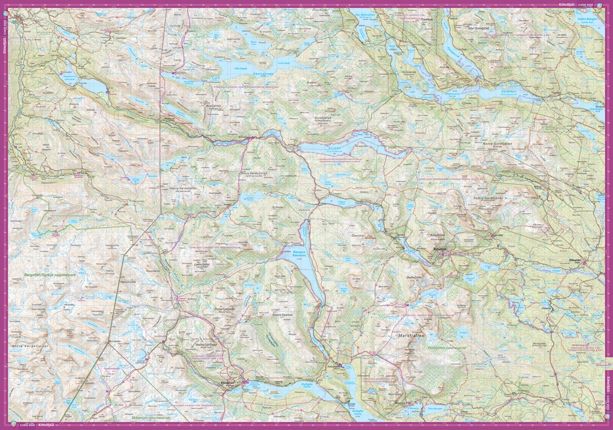 Kittelfjäll & Borgafjäll 1:100000