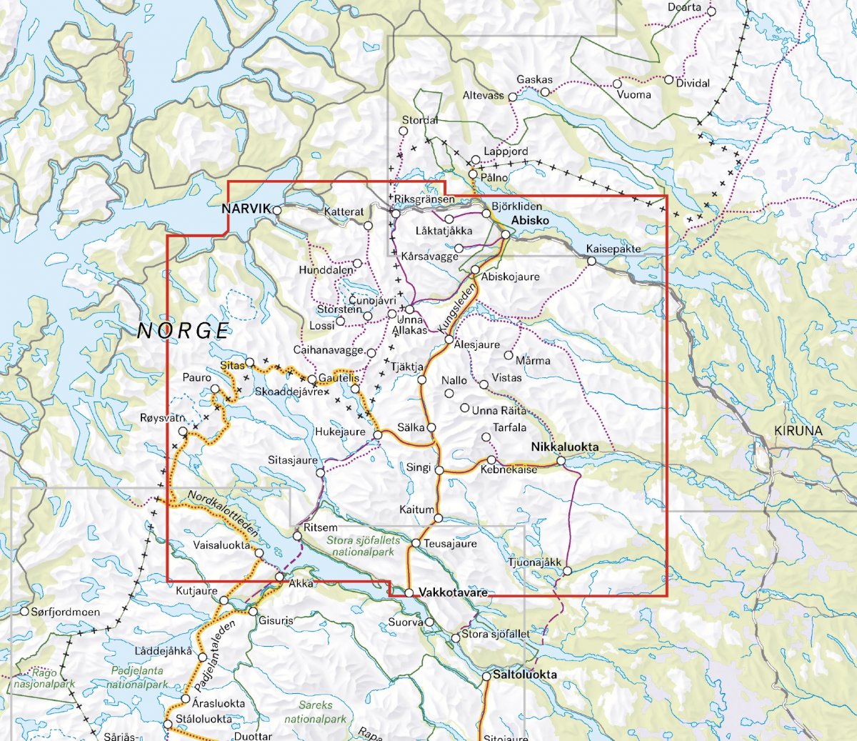 Kebnekaisefjällen & Narvik 1:100 000