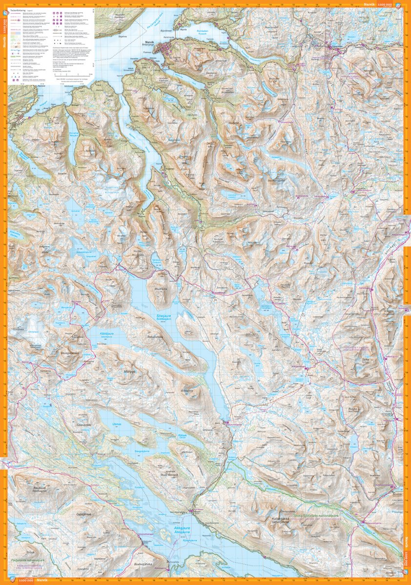 Kebnekaisefjällen & Narvik 1:100 000