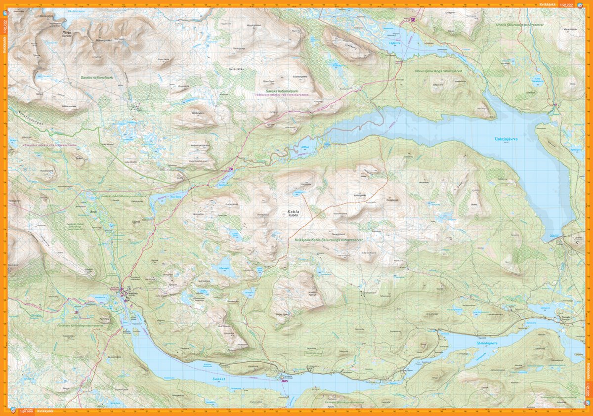 Kungsleden: Saltoluokta - Kvikkjokk 1:50.000 (70x100)