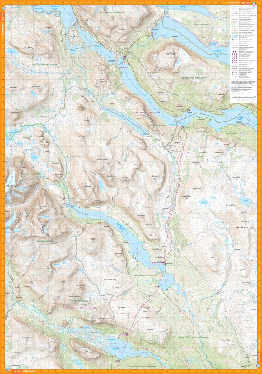 Kungsleden: Saltoluokta - Kvikkjokk 1:50.000 (70x100)