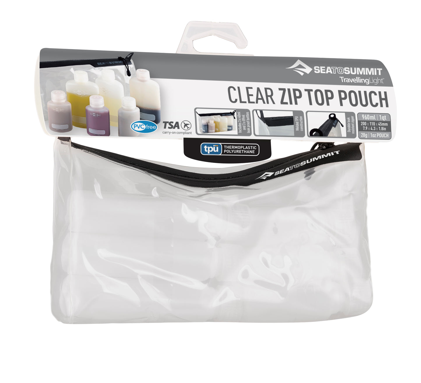 TPU Clear Ziptop Pouch with Bottles