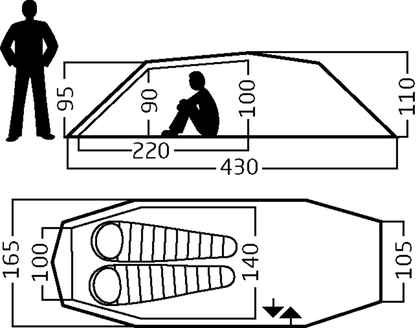 Oppland 2 SI (2.0) Tent - Tunneltält för två personer