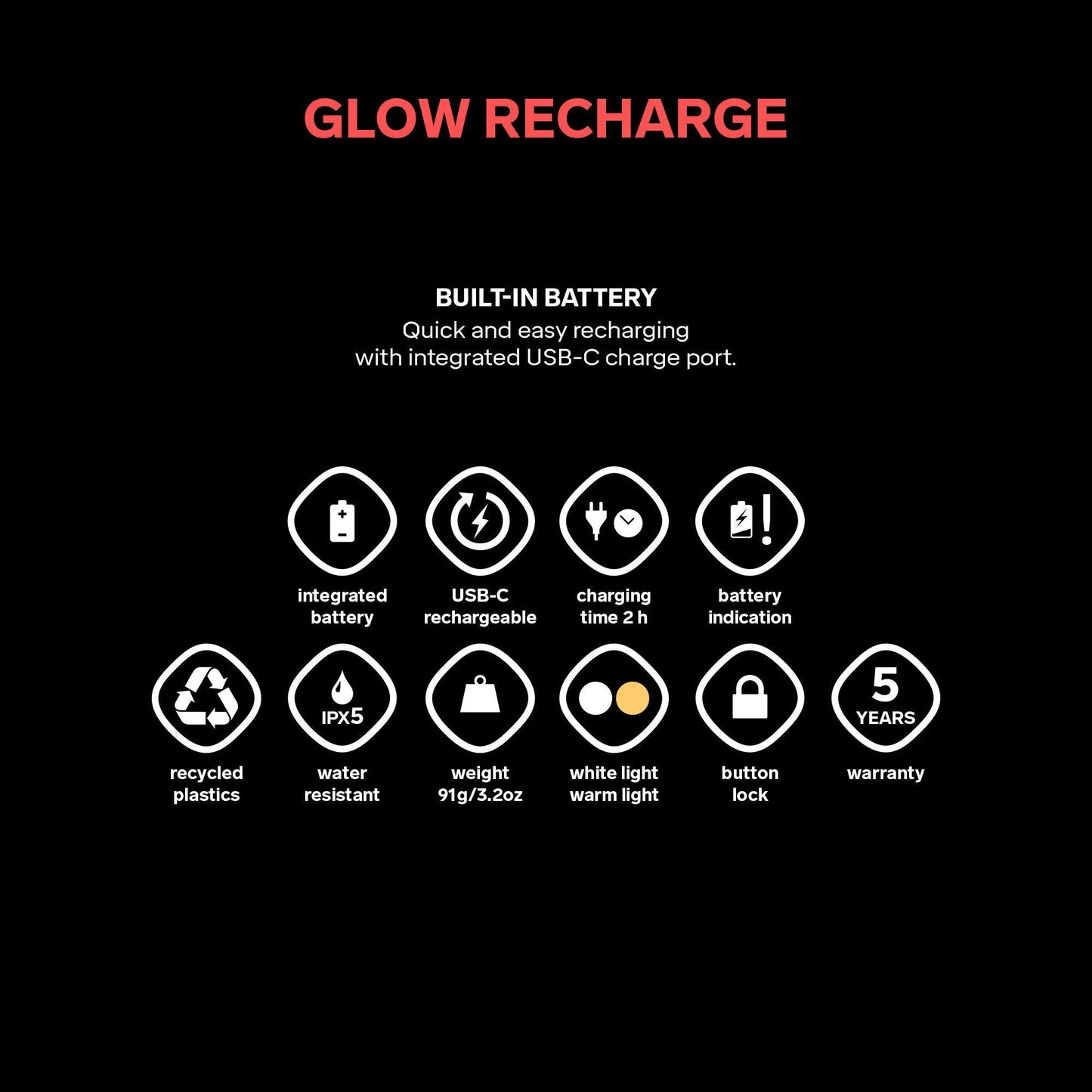 Glow Recharge  - uppladdningsbar campinglampa