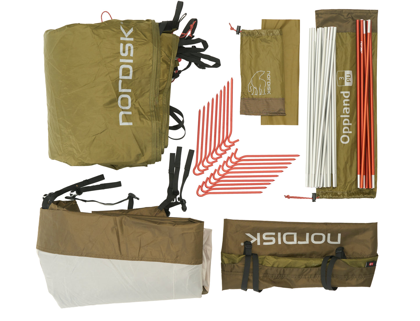 Oppland 3 (3.0) PU Tent - tunneltält för tre personer