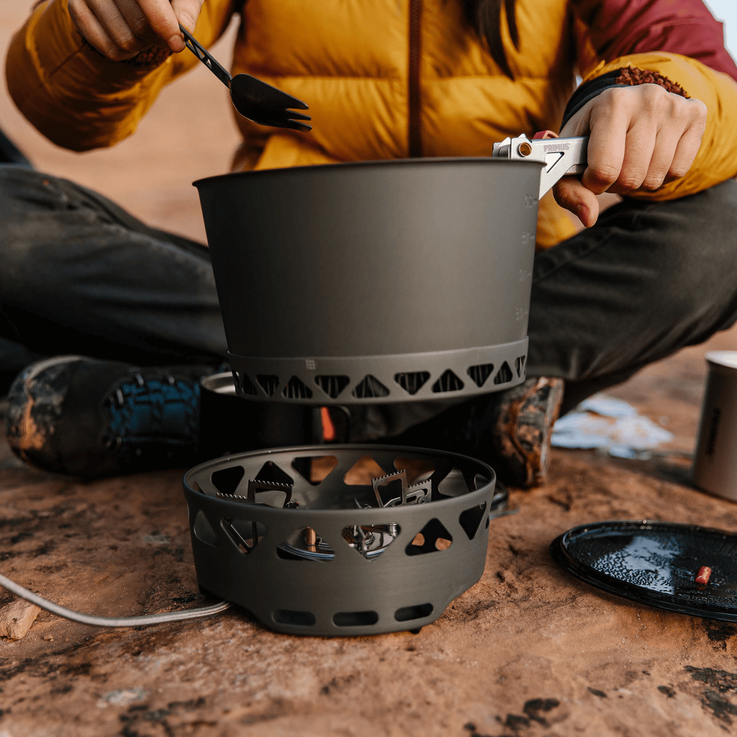 Primetech Stove Set 2X1.3L  W. Pan - Komplett stormkök med kärl och stekpanna