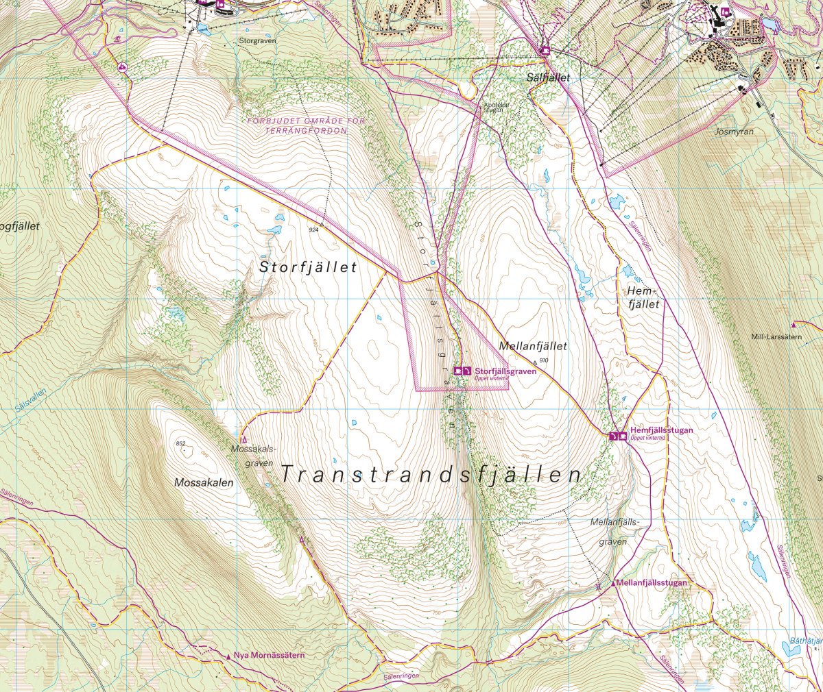 Grövelsjön & Töfsingdalens nationalpark 1:25 000