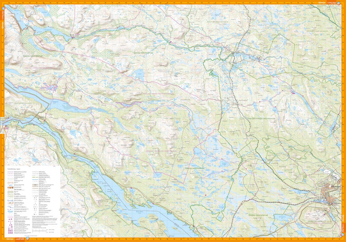 Muddus nationalpark & Sjávnja naturreservat 1:50000 & 1:100000