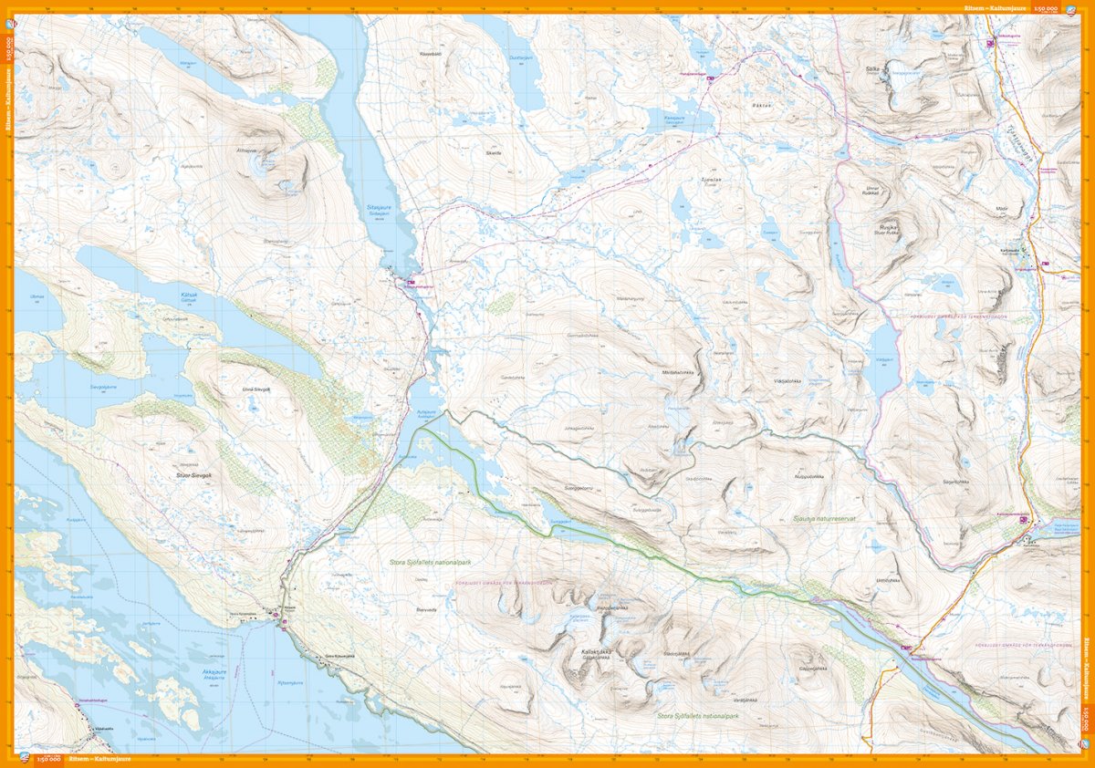 Kungsleden: Nikkaluokta, Ritsem & Vakkotavare 1:50000