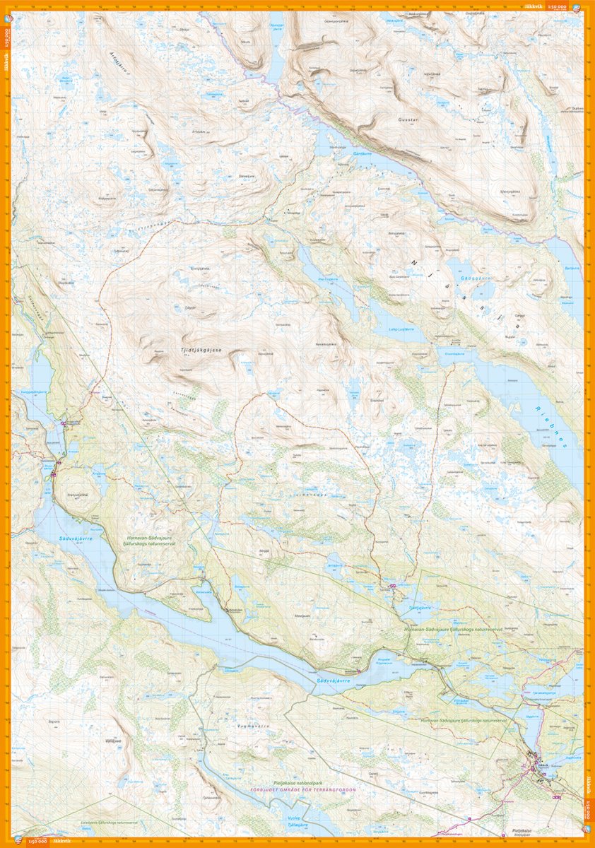 Pieskehaure, Miekak & Jäkkvik 1:50 000
