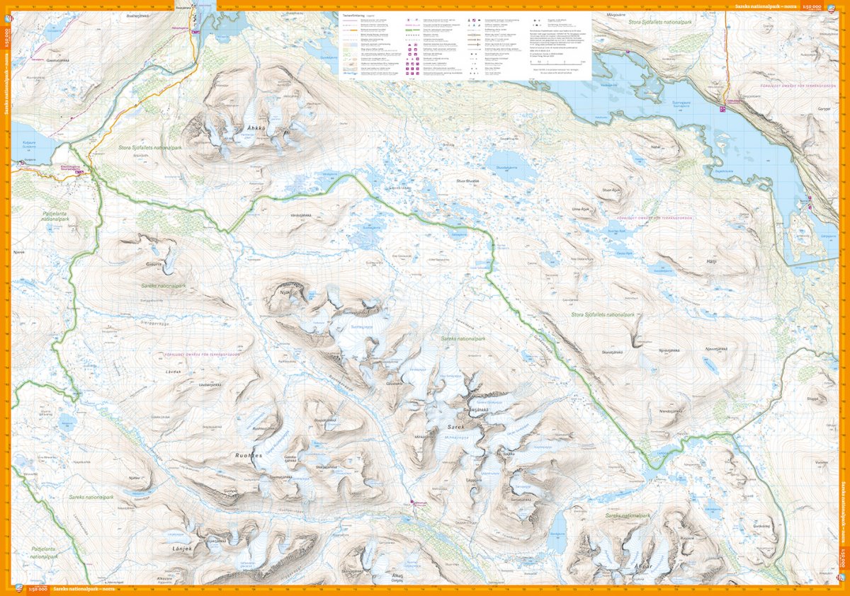 Sareks nationalpark 1:50000
