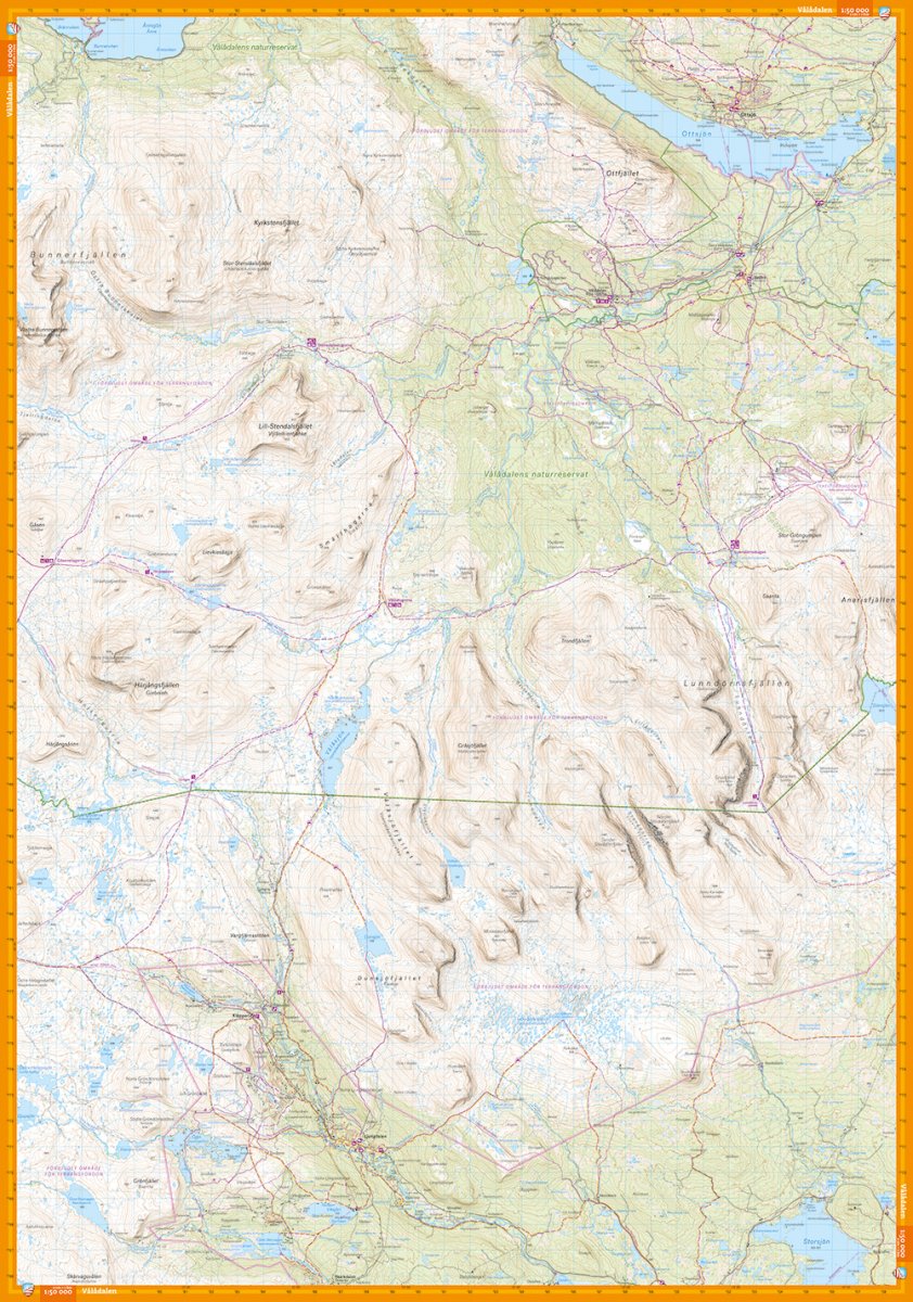 Vålådalen, Lunndörren & Oviksfjällen 1:50000