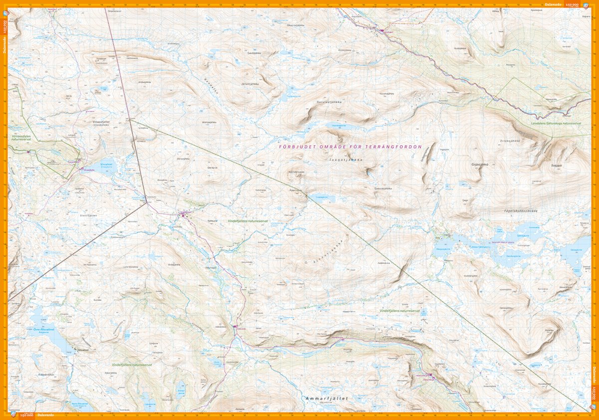 Vuoggatjålme - Nasafjäll - Dalavardo 1:50 000